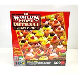 World's Most Difficult Jigsaw Puzzle Killer Cupcakes Double Sided 500 pieces NEW